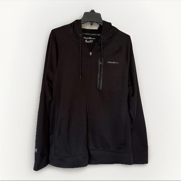 Eddie Bauer Other - Eddie Bauer Hoodie Mens Large Black Motion FreeDry Full Zip Performance Fleece